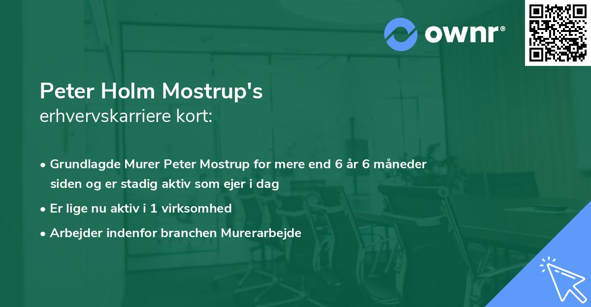 Peter Holm Mostrup's erhvervskarriere kort