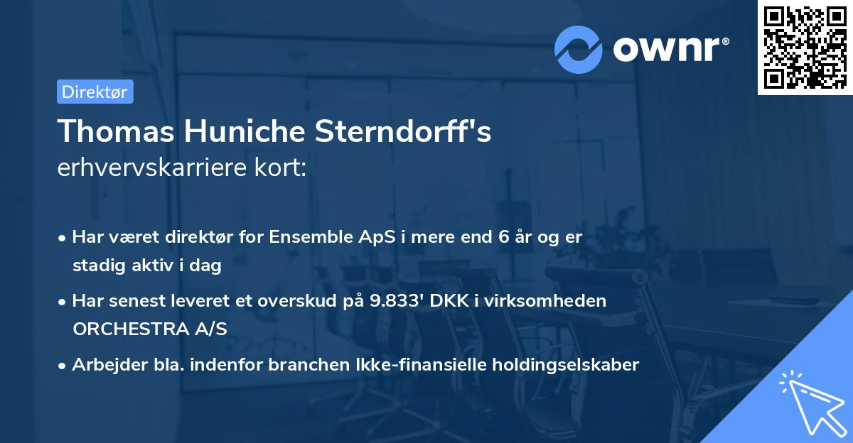 Thomas Huniche Sterndorff's erhvervskarriere kort