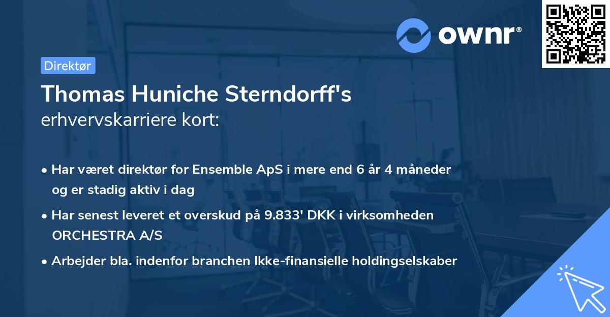 Thomas Huniche Sterndorff's erhvervskarriere kort