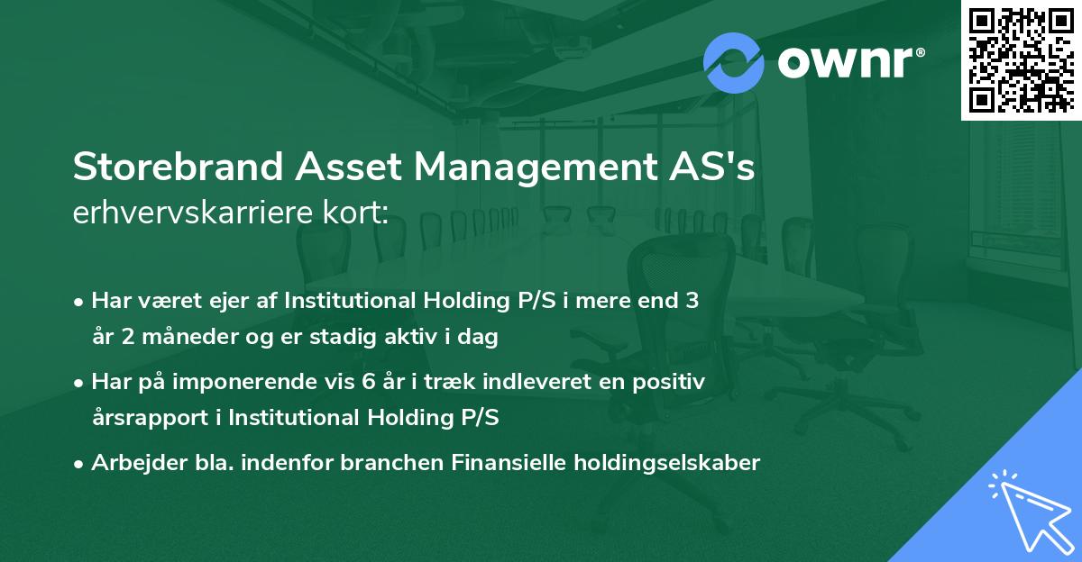 Storebrand Asset Management AS's erhvervskarriere kort