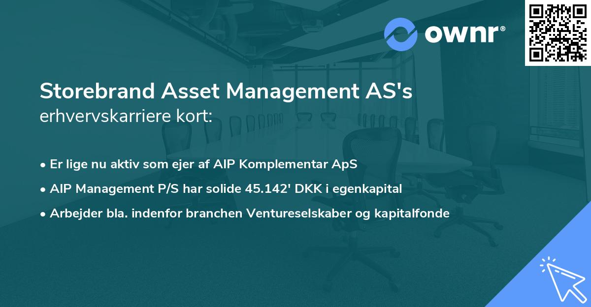 Storebrand Asset Management AS's erhvervskarriere kort