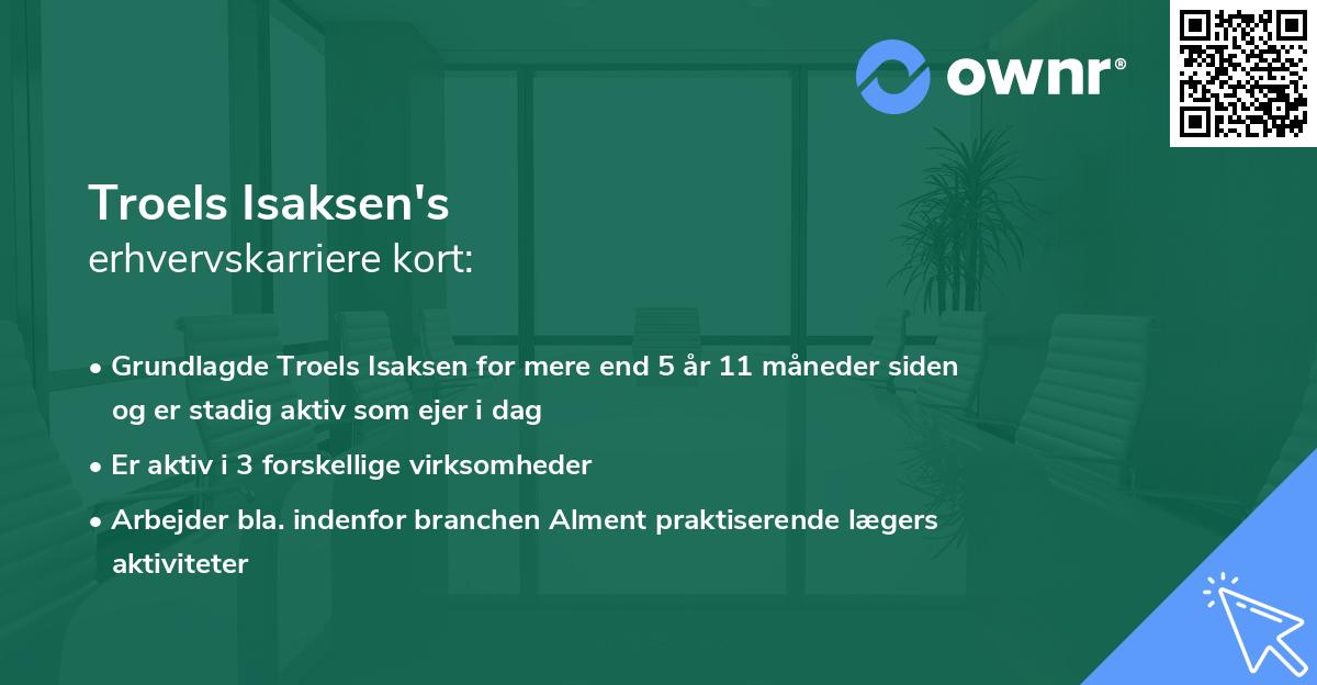 Troels Isaksen's erhvervskarriere kort