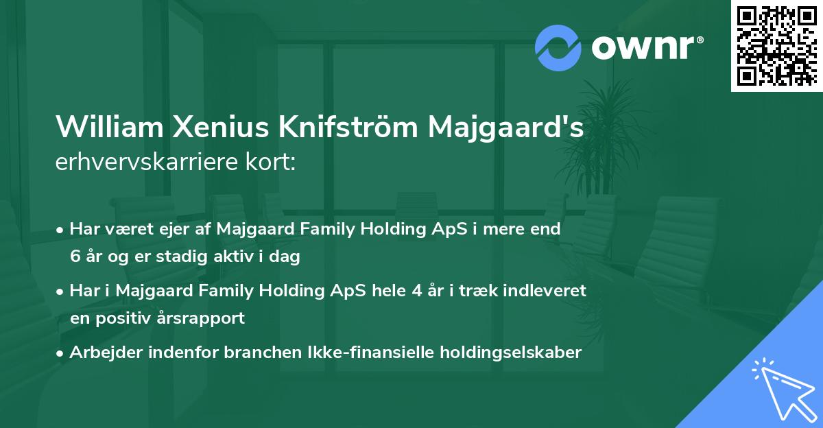 William Xenius Knifström Majgaard's erhvervskarriere kort