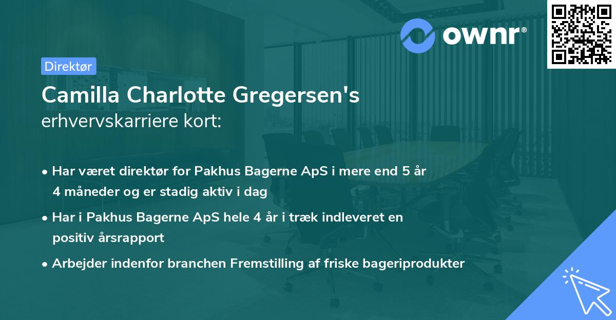 Camilla Charlotte Gregersen's erhvervskarriere kort