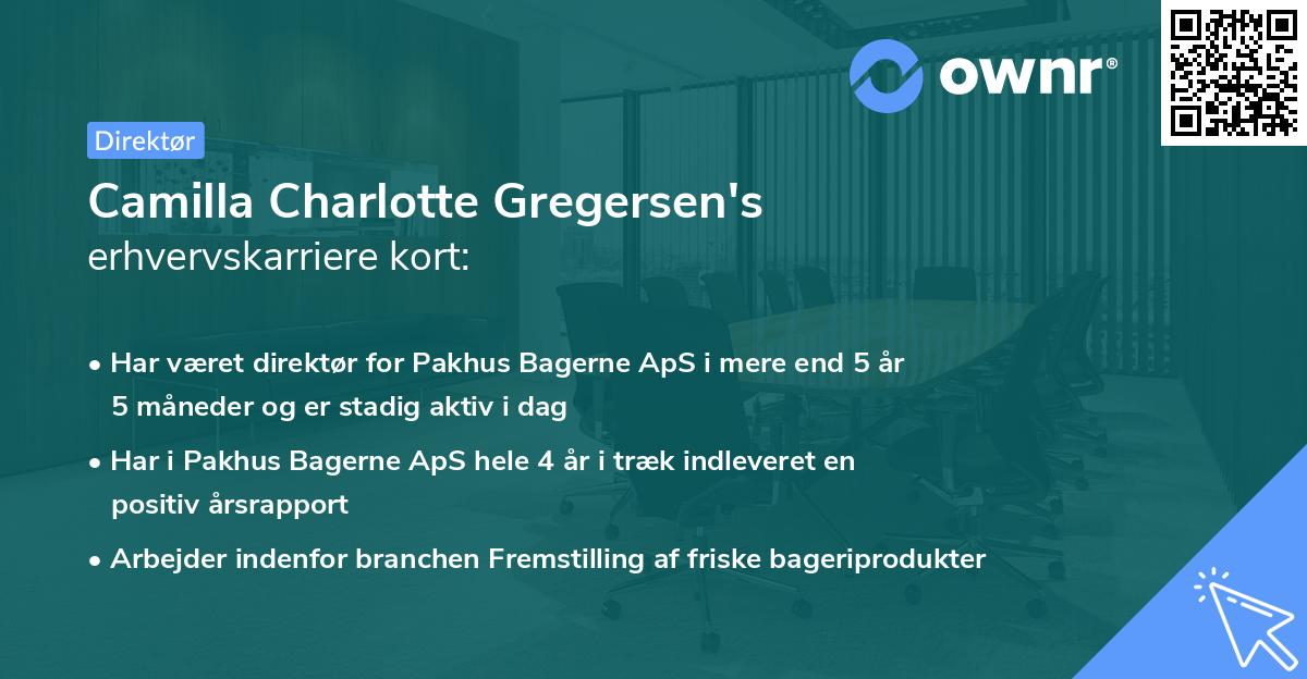 Camilla Charlotte Gregersen's erhvervskarriere kort