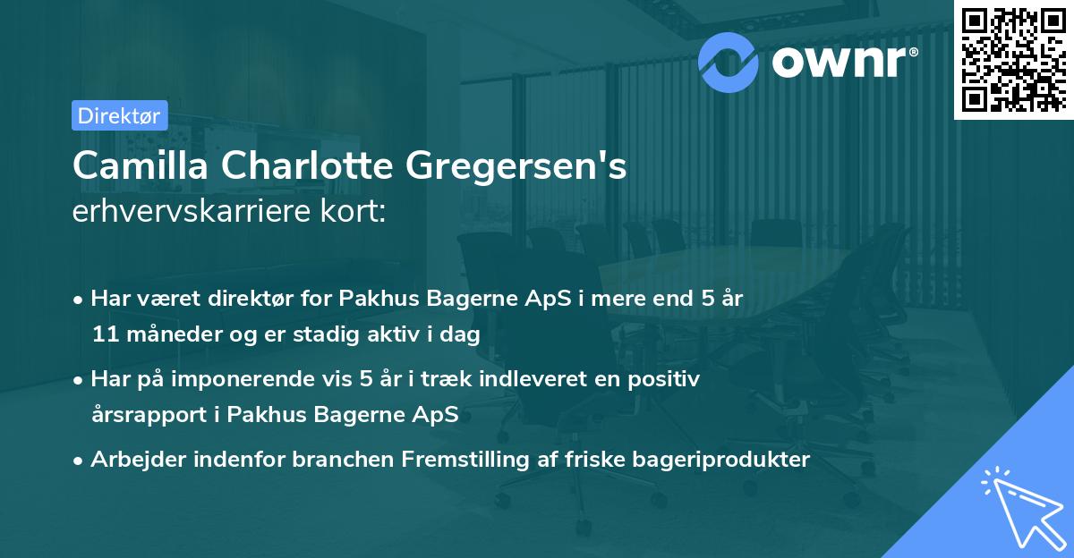 Camilla Charlotte Gregersen's erhvervskarriere kort