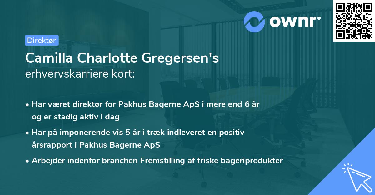 Camilla Charlotte Gregersen's erhvervskarriere kort