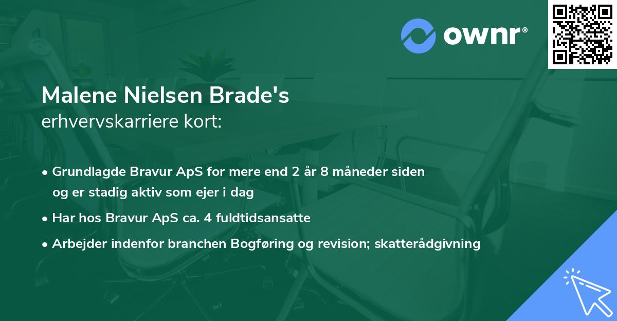 Malene Nielsen Brade's erhvervskarriere kort