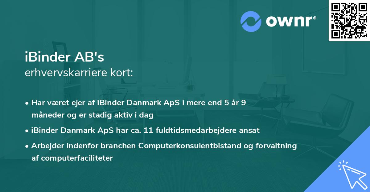 iBinder AB's erhvervskarriere kort