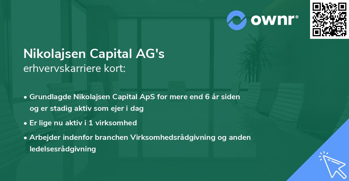 Nikolajsen Capital AG's erhvervskarriere kort