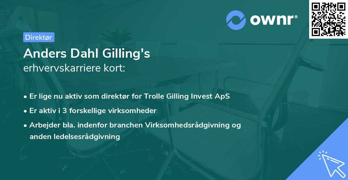Anders Dahl Gilling's erhvervskarriere kort