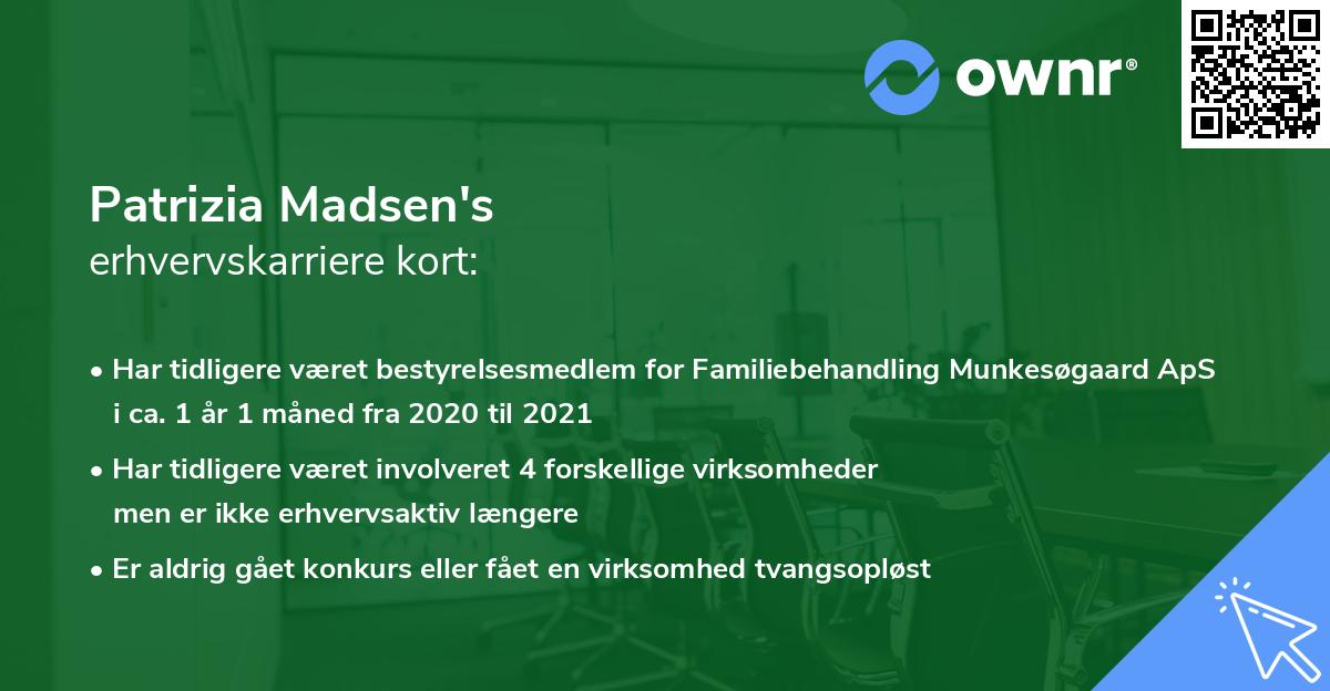Patrizia Madsen's erhvervskarriere kort
