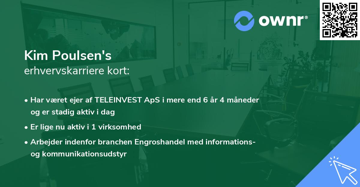 Kim Poulsen's erhvervskarriere kort