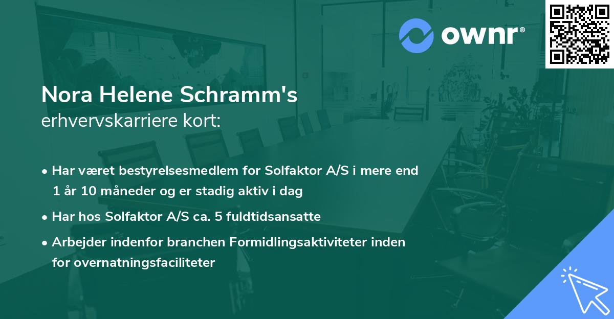 Nora Helene Schramm's erhvervskarriere kort