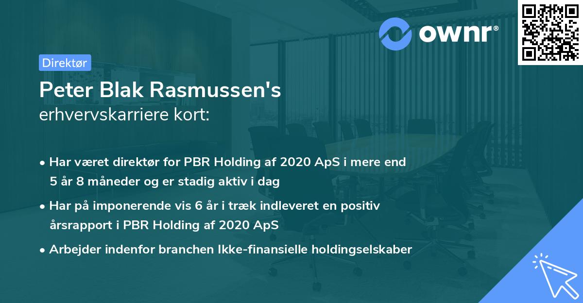 Peter Blak Rasmussen's erhvervskarriere kort