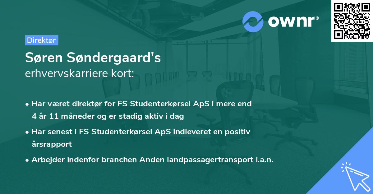 Søren Søndergaard's erhvervskarriere kort