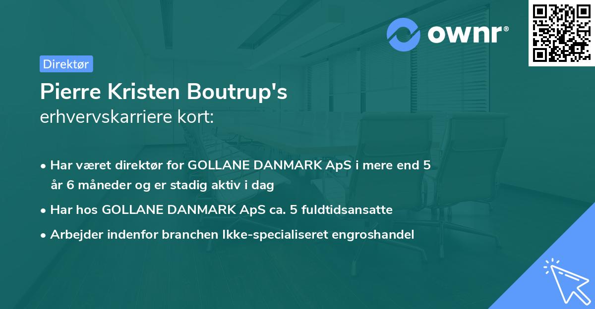 Pierre Kristen Boutrup's erhvervskarriere kort