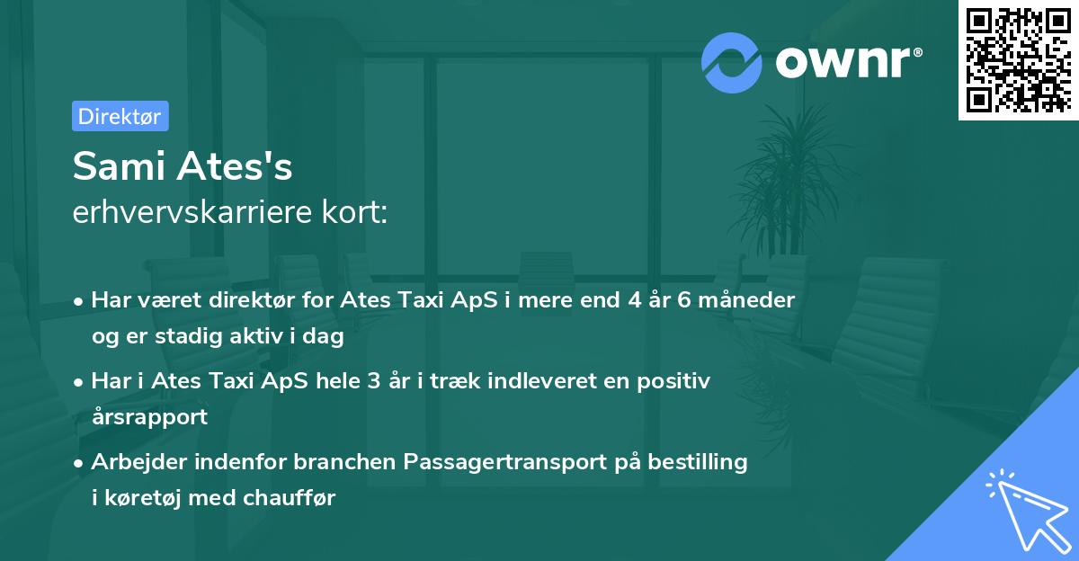 Sami Ates's erhvervskarriere kort