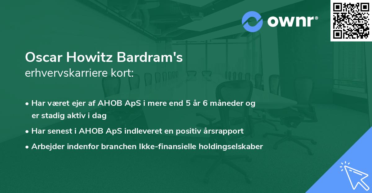Oscar Howitz Bardram's erhvervskarriere kort