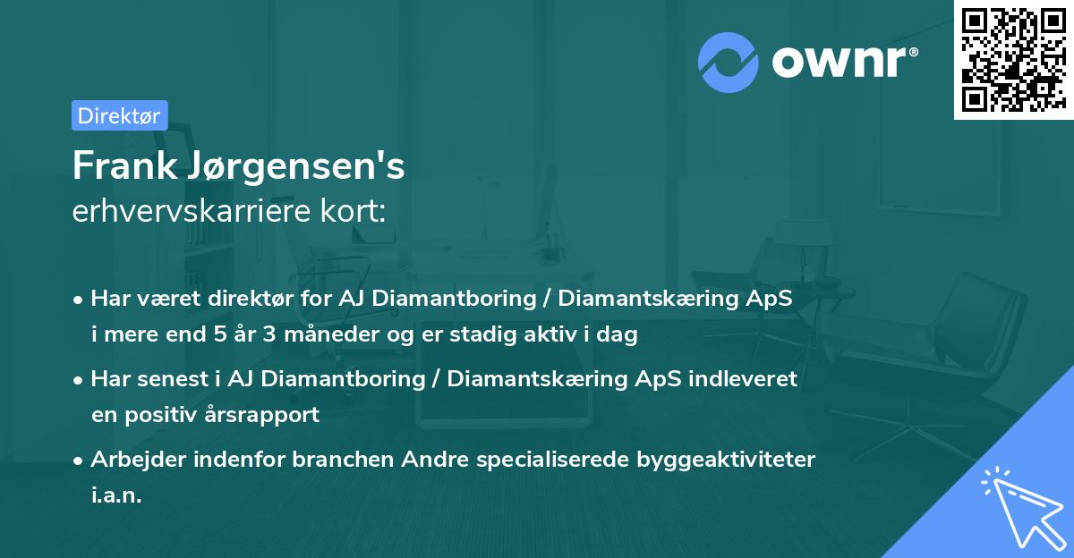 Frank Jørgensen's erhvervskarriere kort