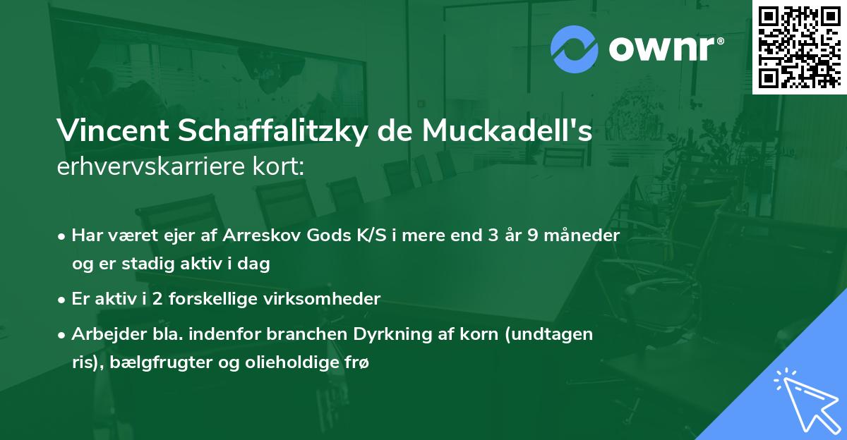 Vincent Schaffalitzky de Muckadell's erhvervskarriere kort