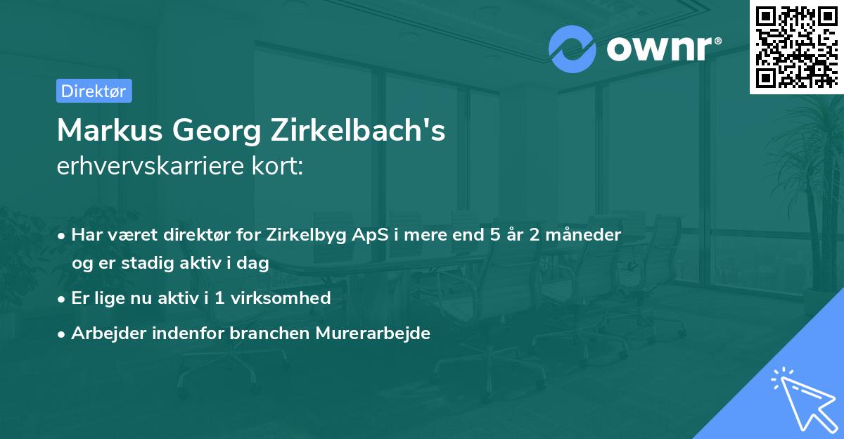 Markus Georg Zirkelbach's erhvervskarriere kort