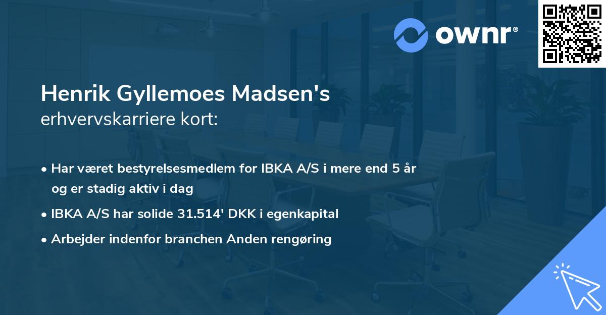 Henrik Gyllemoes Madsen's erhvervskarriere kort