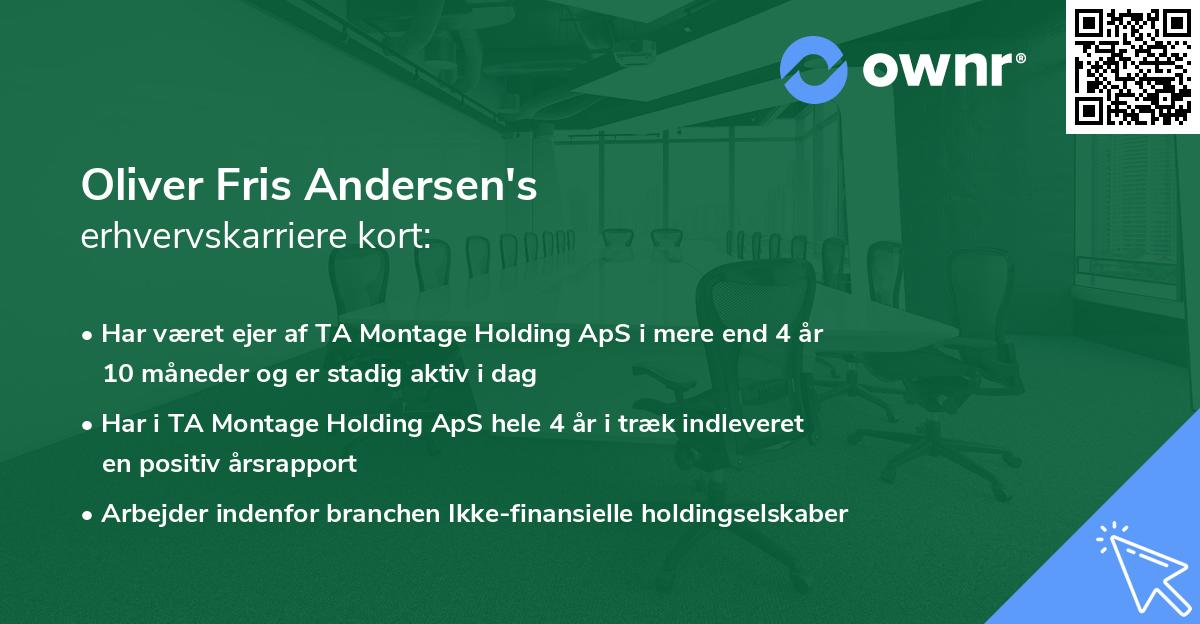 Oliver Fris Andersen's erhvervskarriere kort