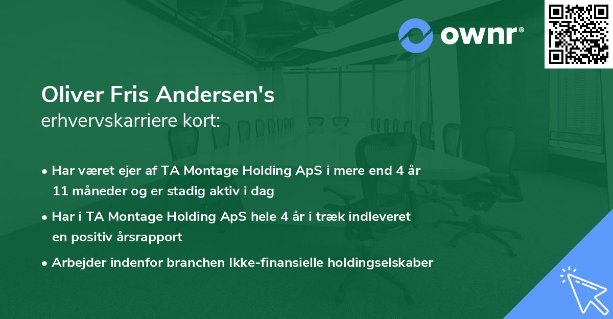 Oliver Fris Andersen's erhvervskarriere kort