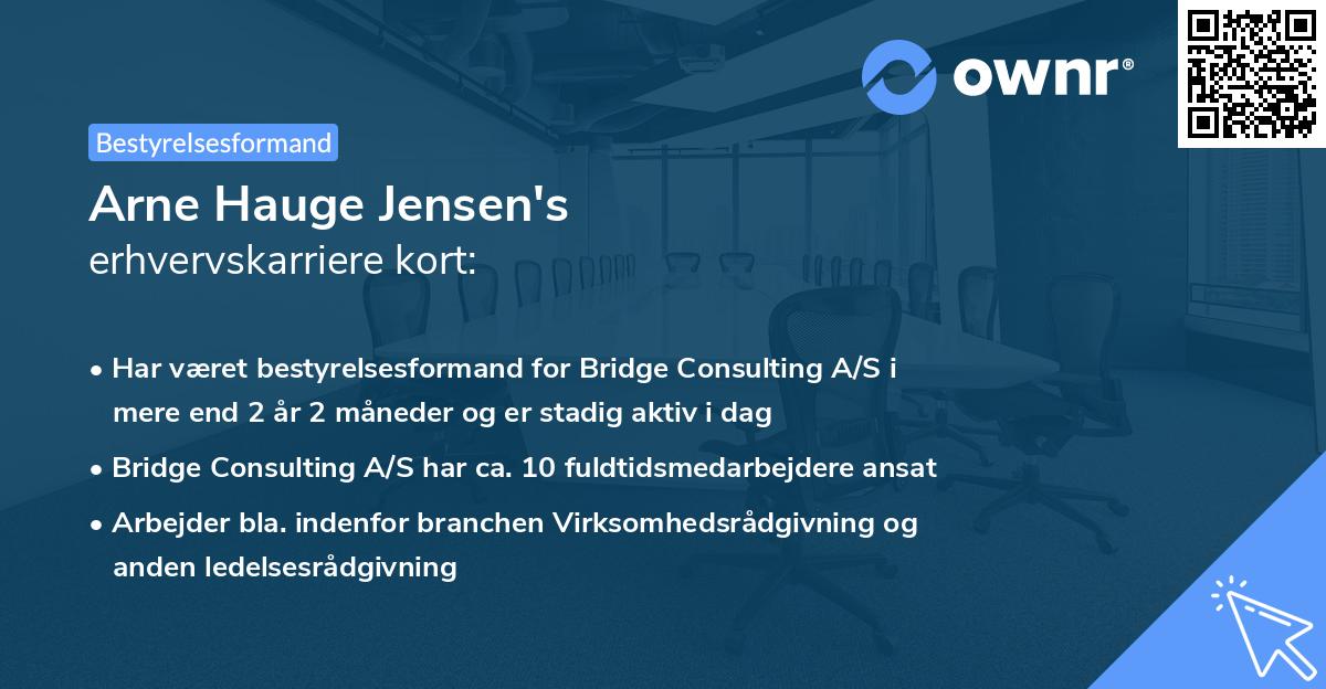 Arne Hauge Jensen's erhvervskarriere kort