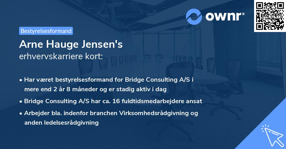 Arne Hauge Jensen's erhvervskarriere kort
