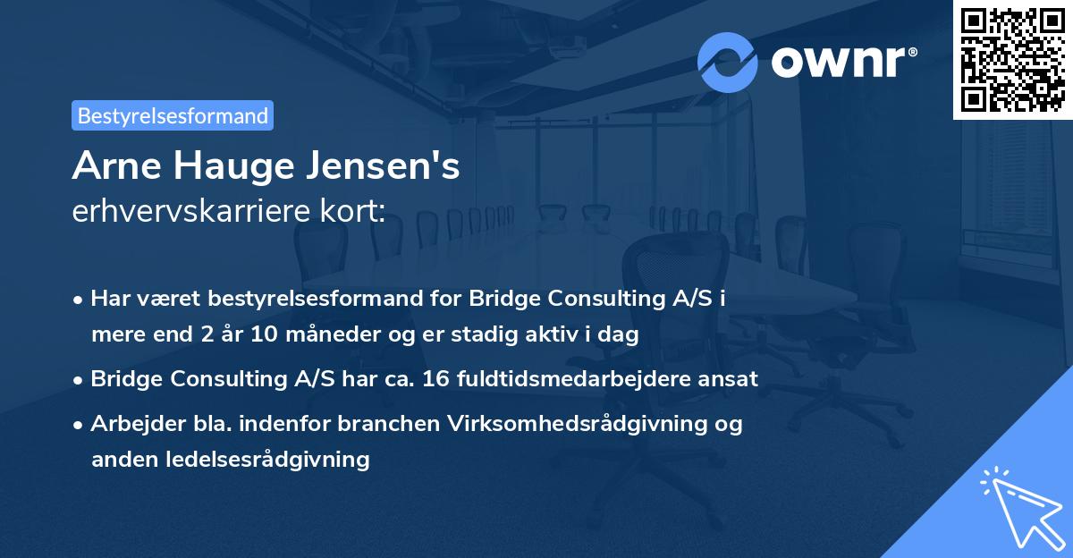 Arne Hauge Jensen's erhvervskarriere kort