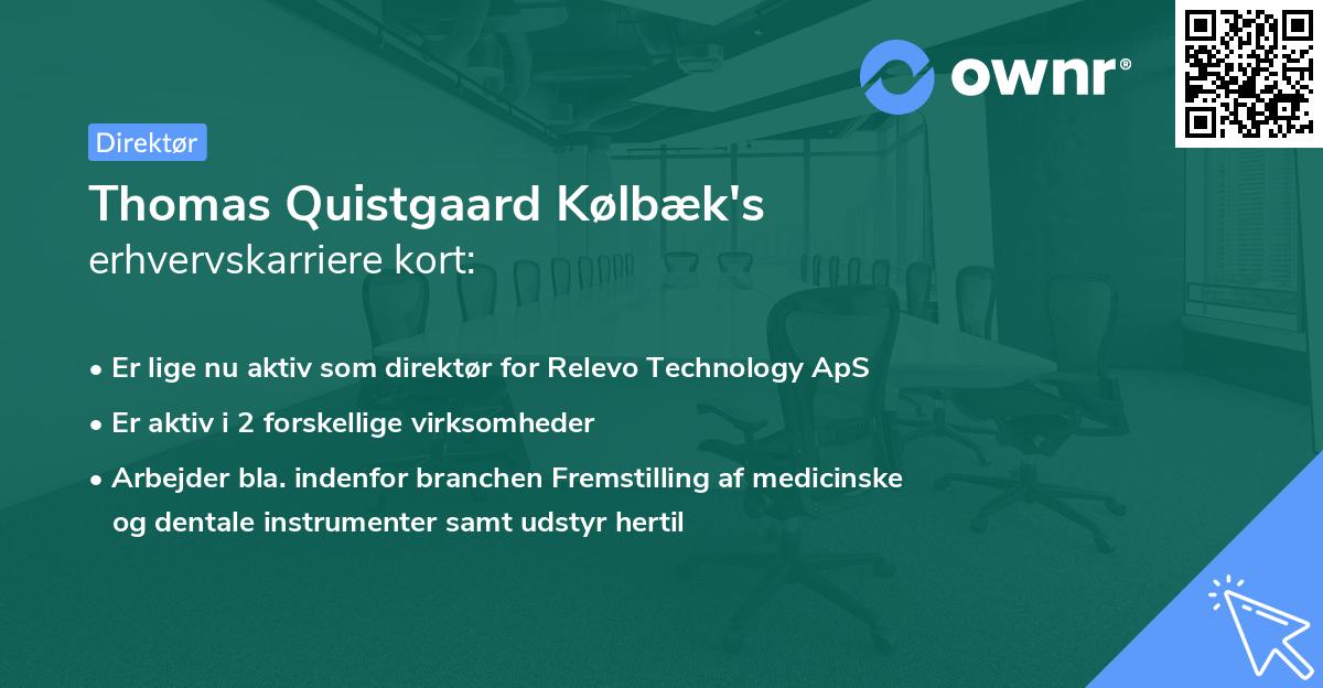 Thomas Quistgaard Kølbæk's erhvervskarriere kort