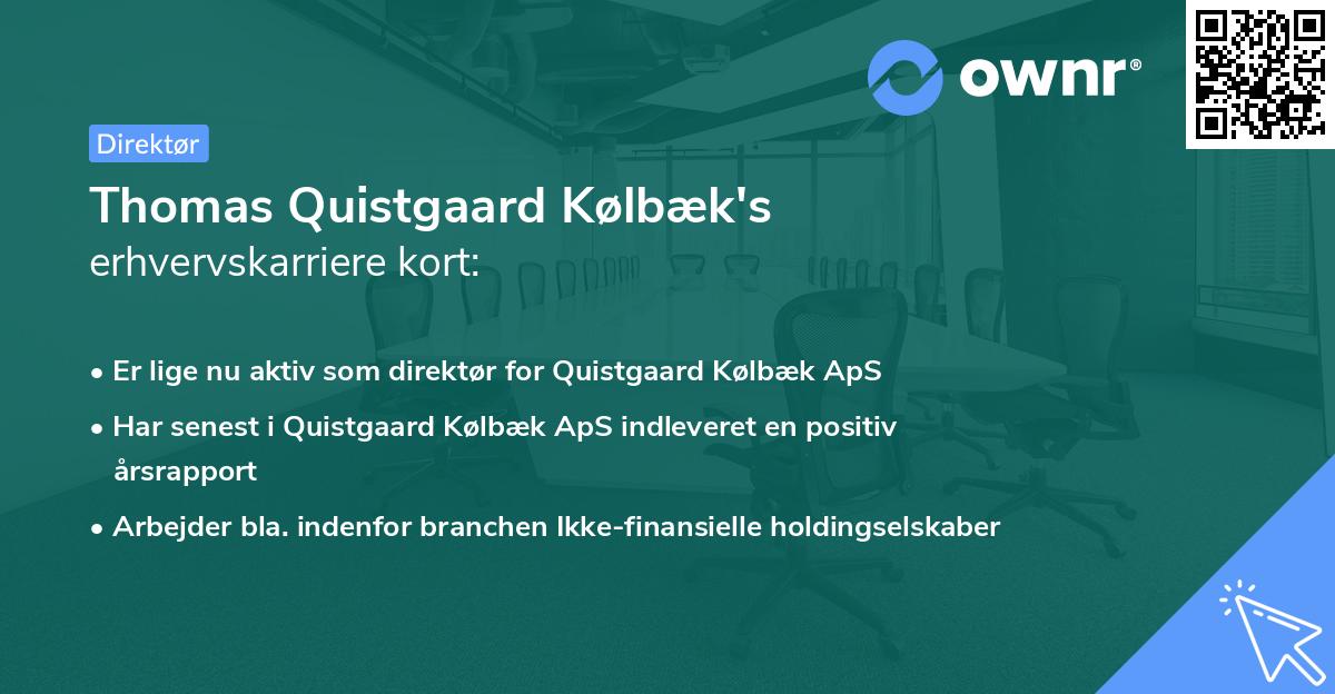 Thomas Quistgaard Kølbæk's erhvervskarriere kort