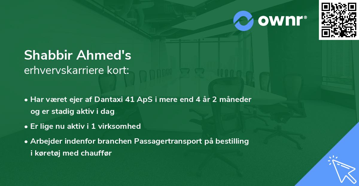 Shabbir Ahmed's erhvervskarriere kort