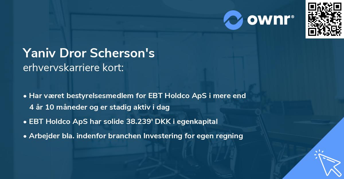 Yaniv Dror Scherson's erhvervskarriere kort