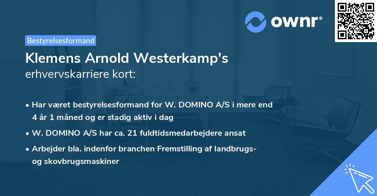 Klemens Arnold Westerkamp's erhvervskarriere kort