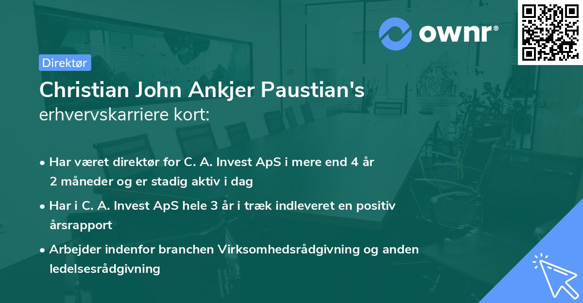 Christian John Ankjer Paustian's erhvervskarriere kort