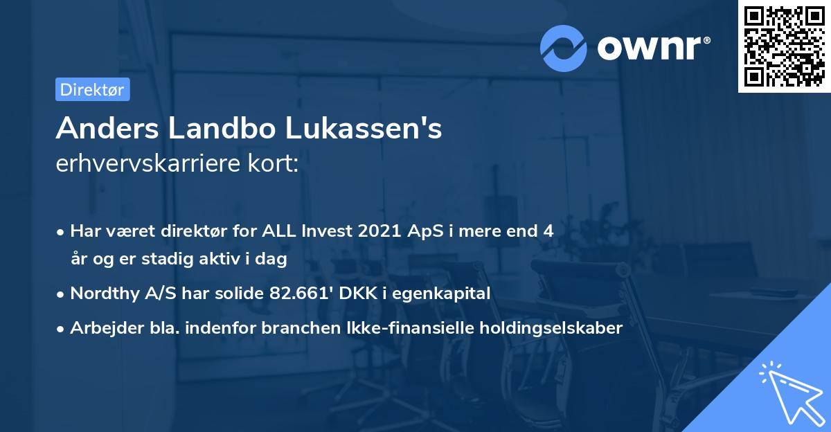 Anders Landbo Lukassen's erhvervskarriere kort
