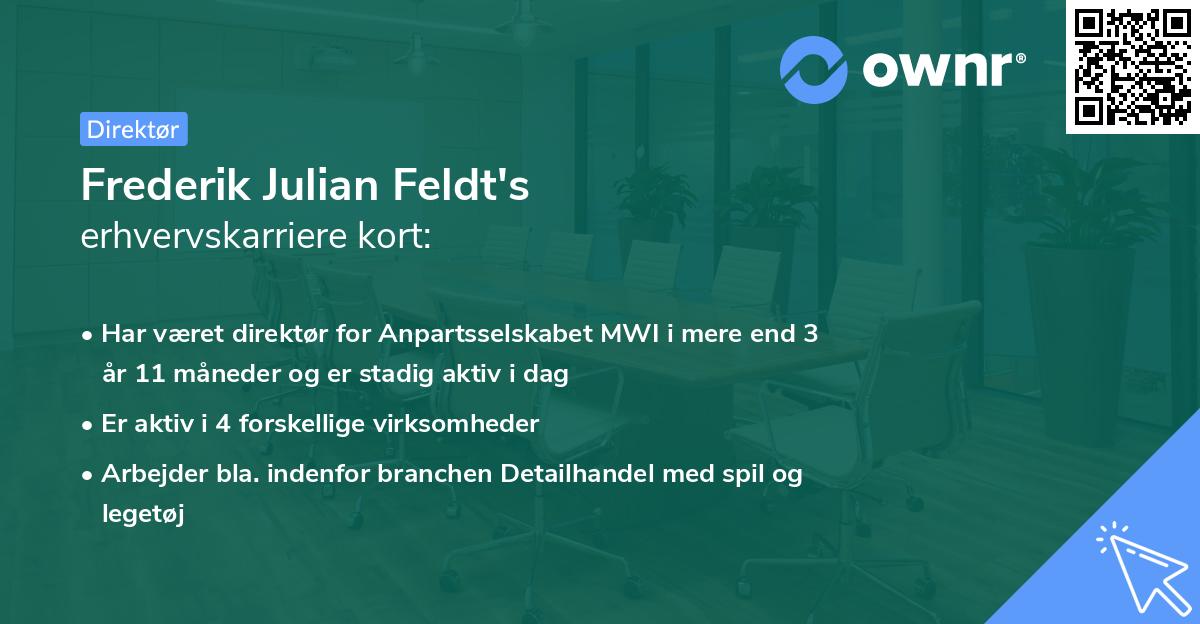 Frederik Julian Feldt's erhvervskarriere kort