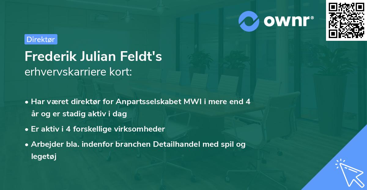 Frederik Julian Feldt's erhvervskarriere kort