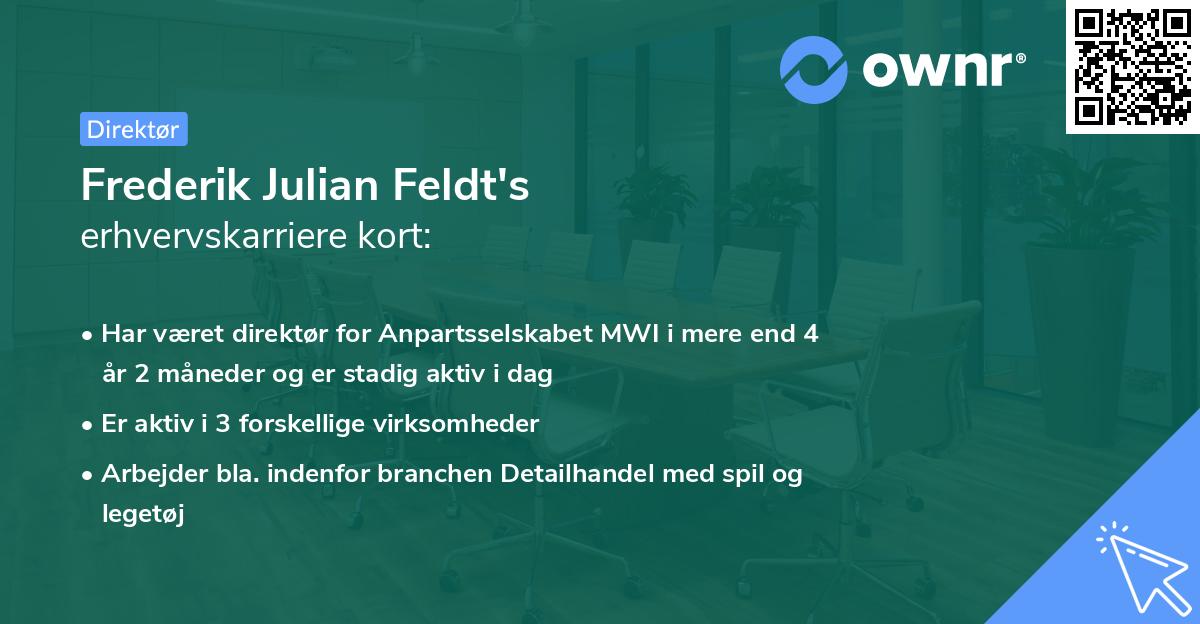 Frederik Julian Feldt's erhvervskarriere kort