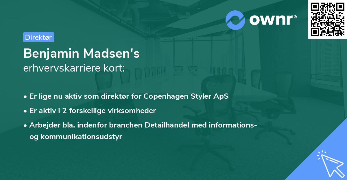 Benjamin Madsen's erhvervskarriere kort