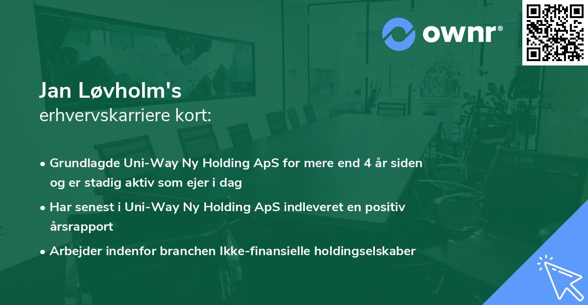 Jan Løvholm's erhvervskarriere kort