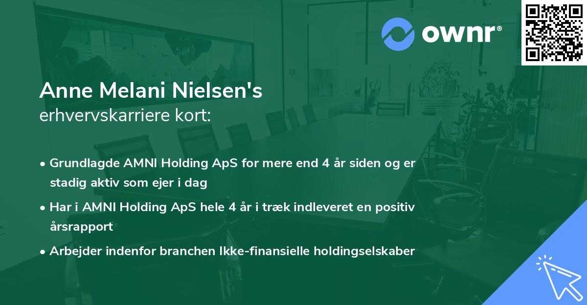 Anne Melani Nielsen's erhvervskarriere kort