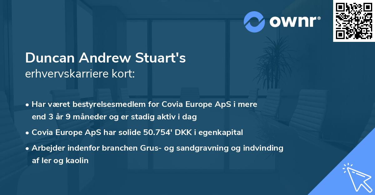 Duncan Andrew Stuart's erhvervskarriere kort