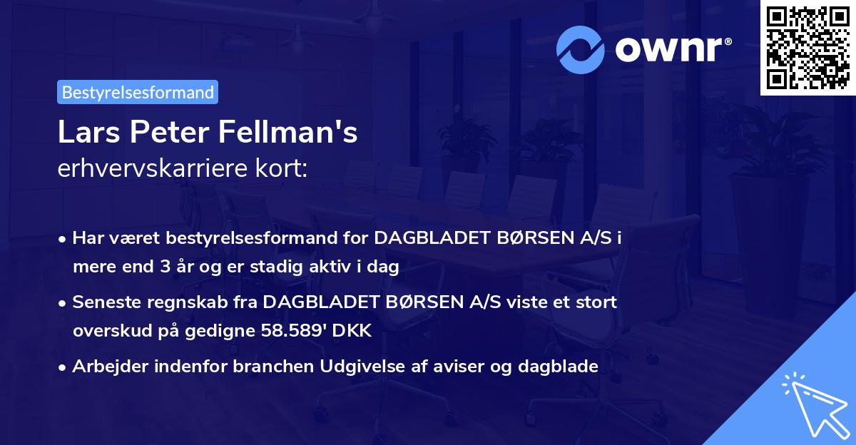 Lars Peter Fellman's erhvervskarriere kort
