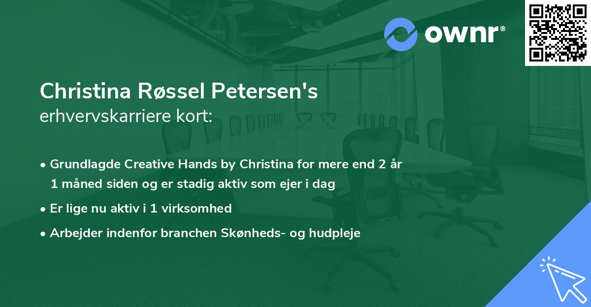 Christina Røssel Petersen's erhvervskarriere kort