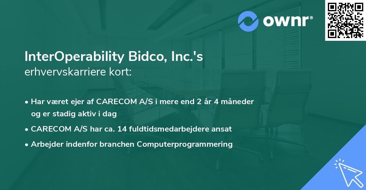 InterOperability Bidco, Inc.'s erhvervskarriere kort