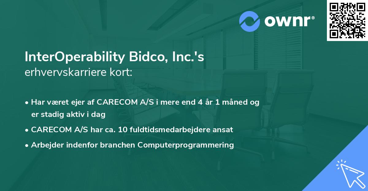 InterOperability Bidco, Inc.'s erhvervskarriere kort